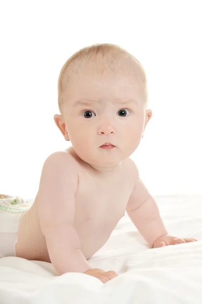 Adorable baby girl   on blanket — Stock Photo, Image