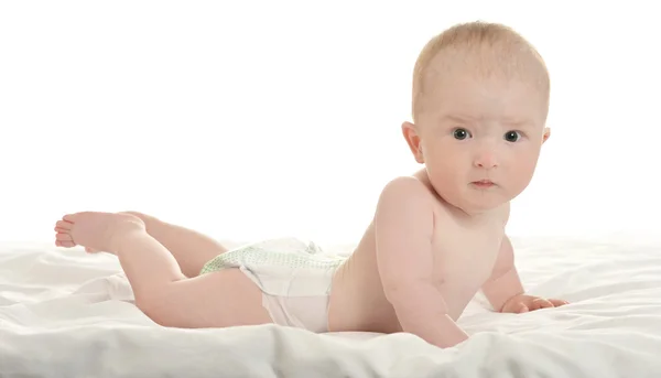 Adorable baby girl   on blanket — Stock Photo, Image