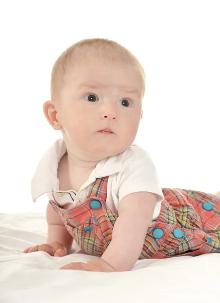 Beautiful  baby   on blanket — 스톡 사진