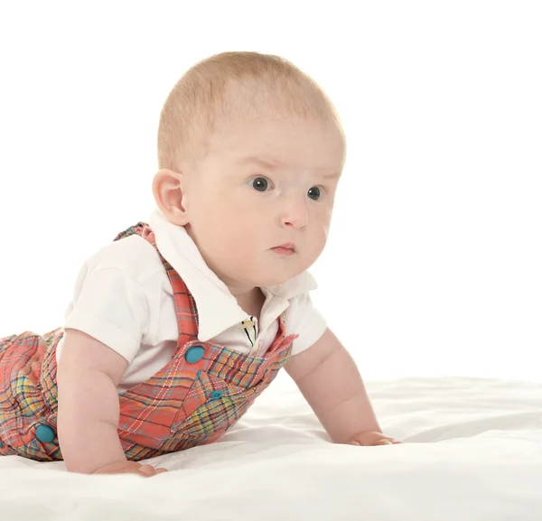Beautiful  baby   on blanket — 스톡 사진