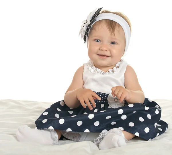 Beautiful  baby in cute dress — Stok fotoğraf