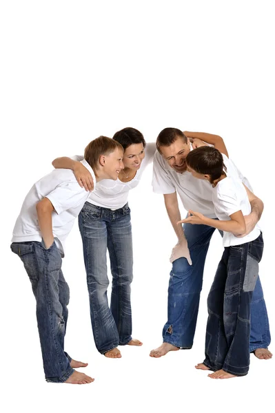 Familia feliz de cuatro — Foto de Stock