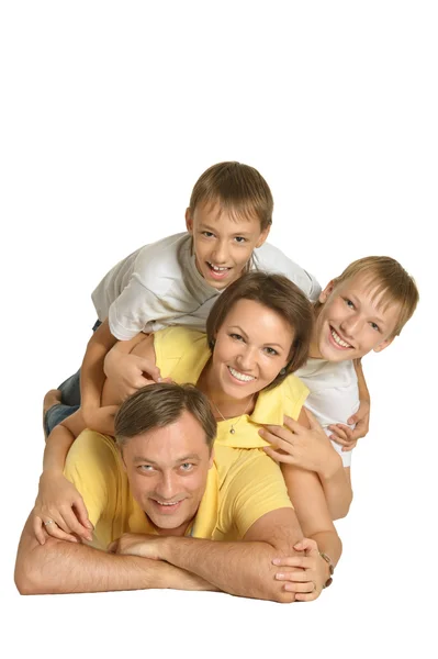 Familia feliz de cuatro — Foto de Stock