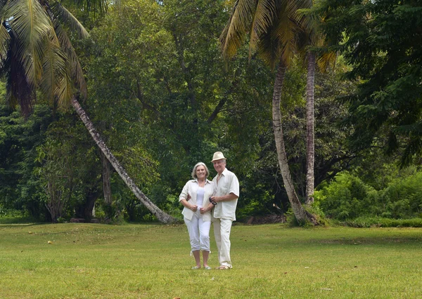 Glad äldre par på semester — Stockfoto