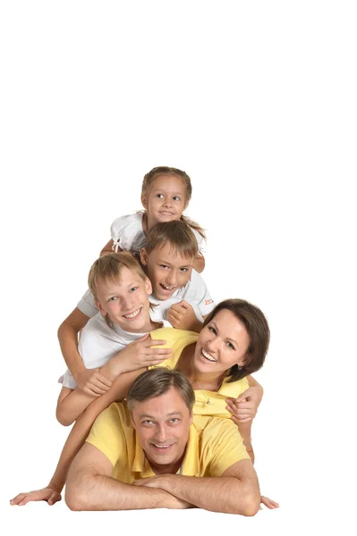 Happy family of four Stock Photo