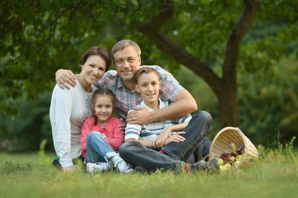 Familie ruht im Sommerpark — Stockfoto