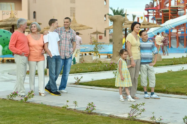 Family relaxing at resort — Stock Photo, Image