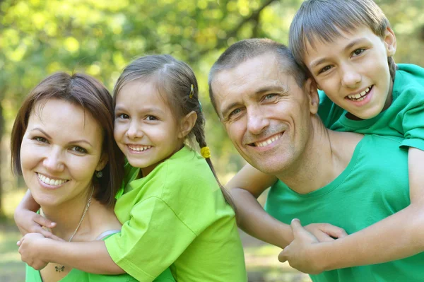 Famiglia che riposa nel parco estivo — Foto Stock