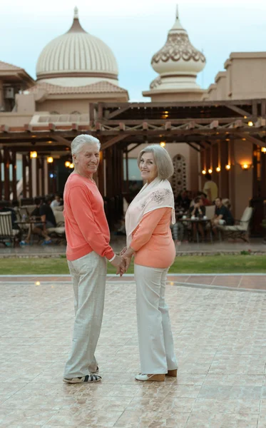 Senior couple resting at the resort — Stock Photo, Image