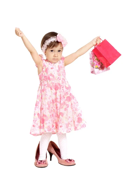 Baby in a dress and shoes — Stock Photo, Image