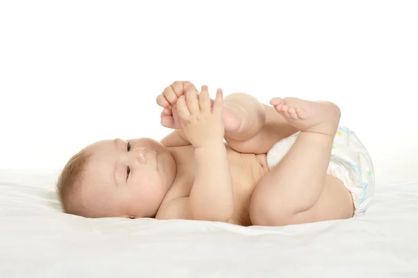 Adorabile bambino su coperta — Foto Stock