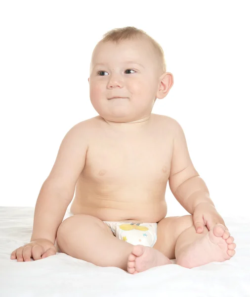 Adorable baby boy  on blanket — Stock Photo, Image