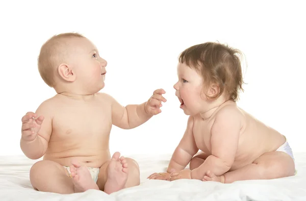 Adorables bebés en manta —  Fotos de Stock
