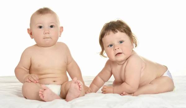 Adorables bebés en manta —  Fotos de Stock