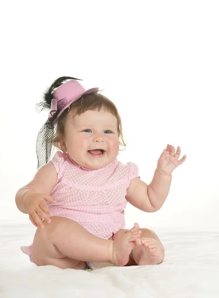 Adorable niña en ropa rosa —  Fotos de Stock