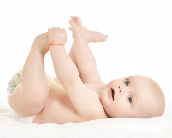 Adorable baby boy on blanket — Stock Photo, Image