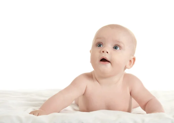 Adorable baby boy on blanket — Stock Photo, Image