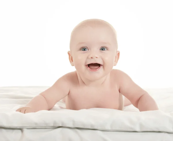 Adorable baby boy on blanket — Stock Photo, Image