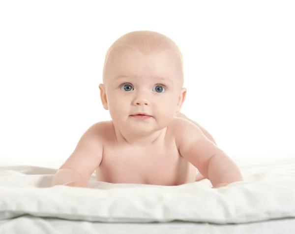 Adorable baby boy on blanket — Stock Photo, Image