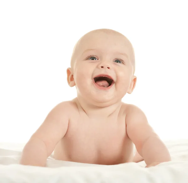 Adorable baby boy on blanket — Stock Photo, Image