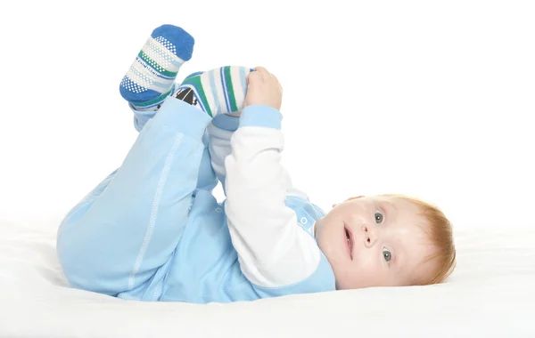 Imádnivaló baba fiú takaró — Stock Fotó