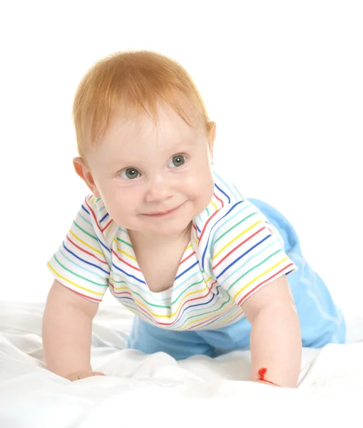 Adorable bebé niño en manta — Foto de Stock