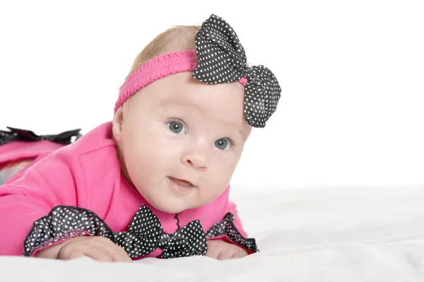 Adorable baby girl on blanket — Stock Photo, Image