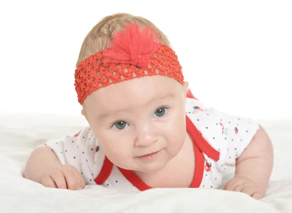 Bebê menina em roupas bonitos — Fotografia de Stock