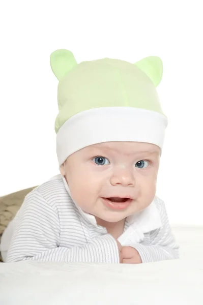 Αξιολάτρευτο μωρό αγόρι σε κουβέρτα — Φωτογραφία Αρχείου