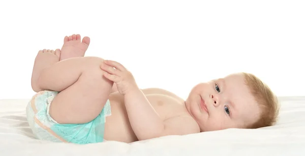 Adorable bebé niño en mimos — Foto de Stock