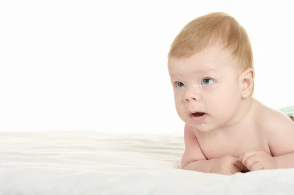 Adorable baby boy  on blanket — Stock Photo, Image