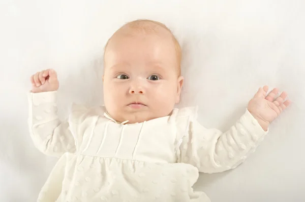 Baby girl on blanket — Stock Photo, Image