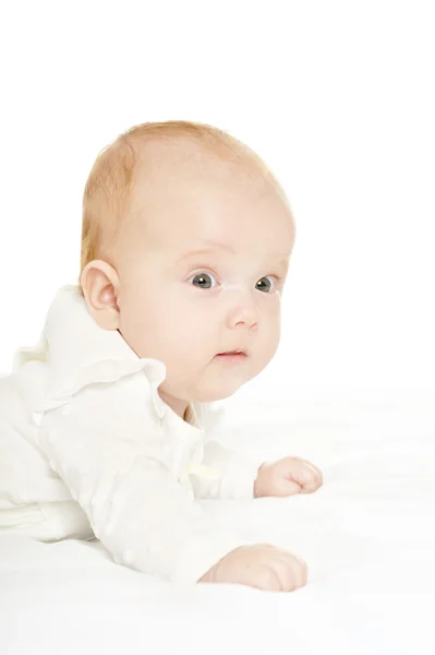 Adorável bebê menina no cobertor — Fotografia de Stock