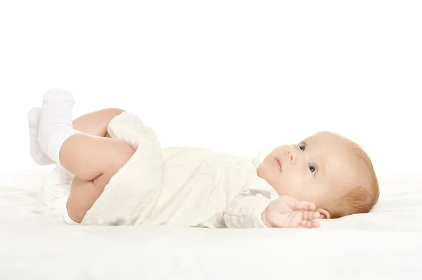 Adorável bebê menina no cobertor — Fotografia de Stock