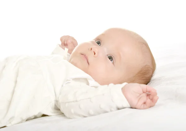 Adorable baby girl on blanket — Stock Photo, Image