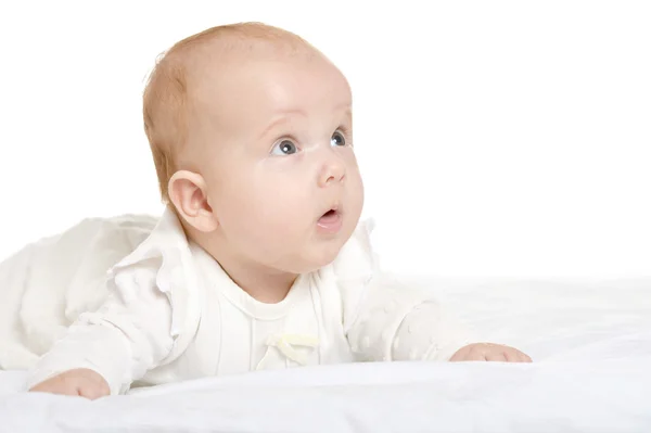 Adorável bebê menina no cobertor — Fotografia de Stock