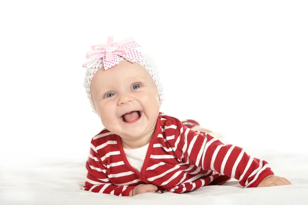 귀여운 옷에서 여자 아기 — 스톡 사진