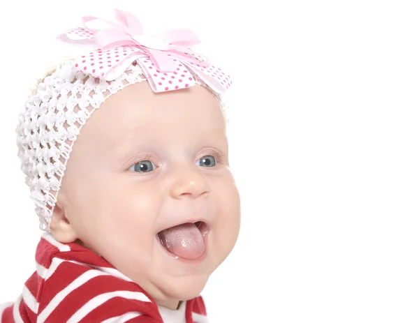 Meisje van de baby in leuke kleren — Stockfoto