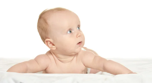 Adorable baby girl on blanket — Stock Photo, Image