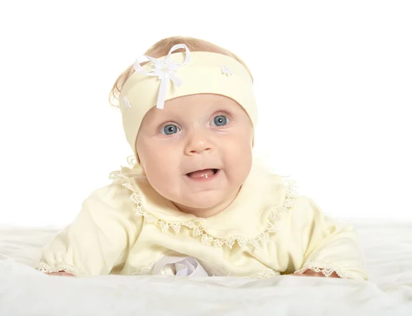 담요에 사랑 스러운 아기 소녀 — 스톡 사진