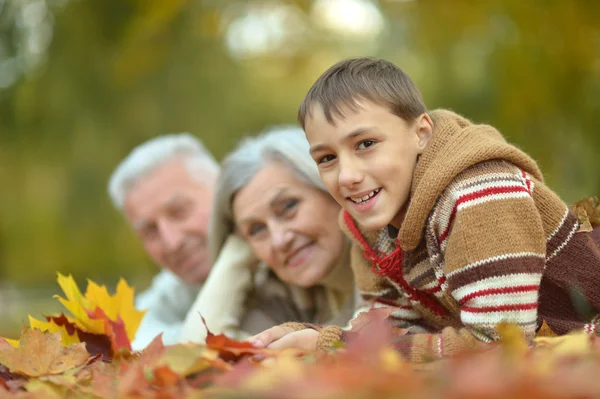 Nonni felici con nipote — Foto Stock