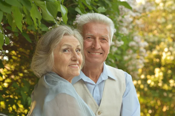 屋外に立っている高齢者のカップル — ストック写真