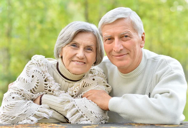 Senior couple in park — Stock Photo, Image