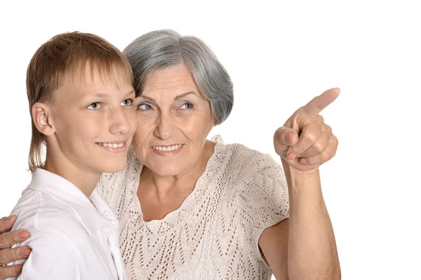 Young boy and his grandmother — Stock Photo, Image