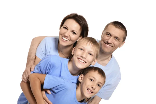 Carino famiglia posa — Foto Stock