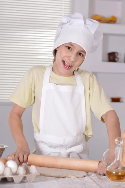 Teenage boy chef cooking — Stock Photo, Image