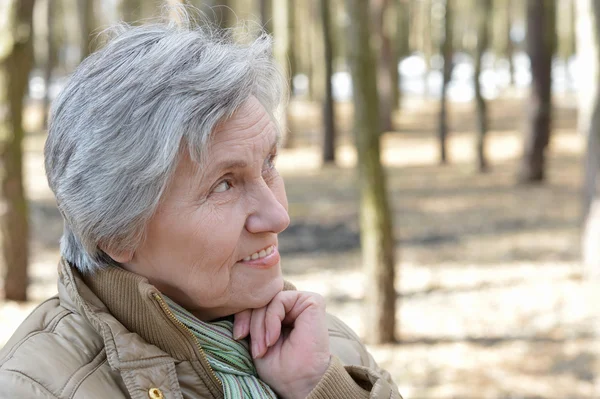 Pensive elder woman — Stock Photo, Image