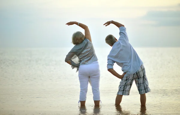 Casal sénior exercitando — Fotografia de Stock