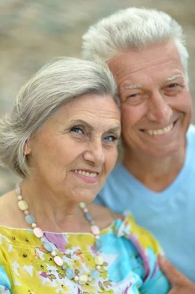 Beautiful elderly couple outdoor — Stock Photo, Image