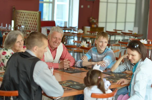 Happy family at breakfast — Stock Photo, Image